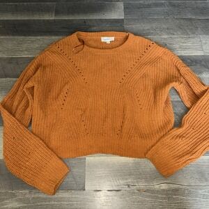 NWOT Cloud Chaser Anthropology Women's Soft Cozy Sweater Burnt Umber Brown Sz L